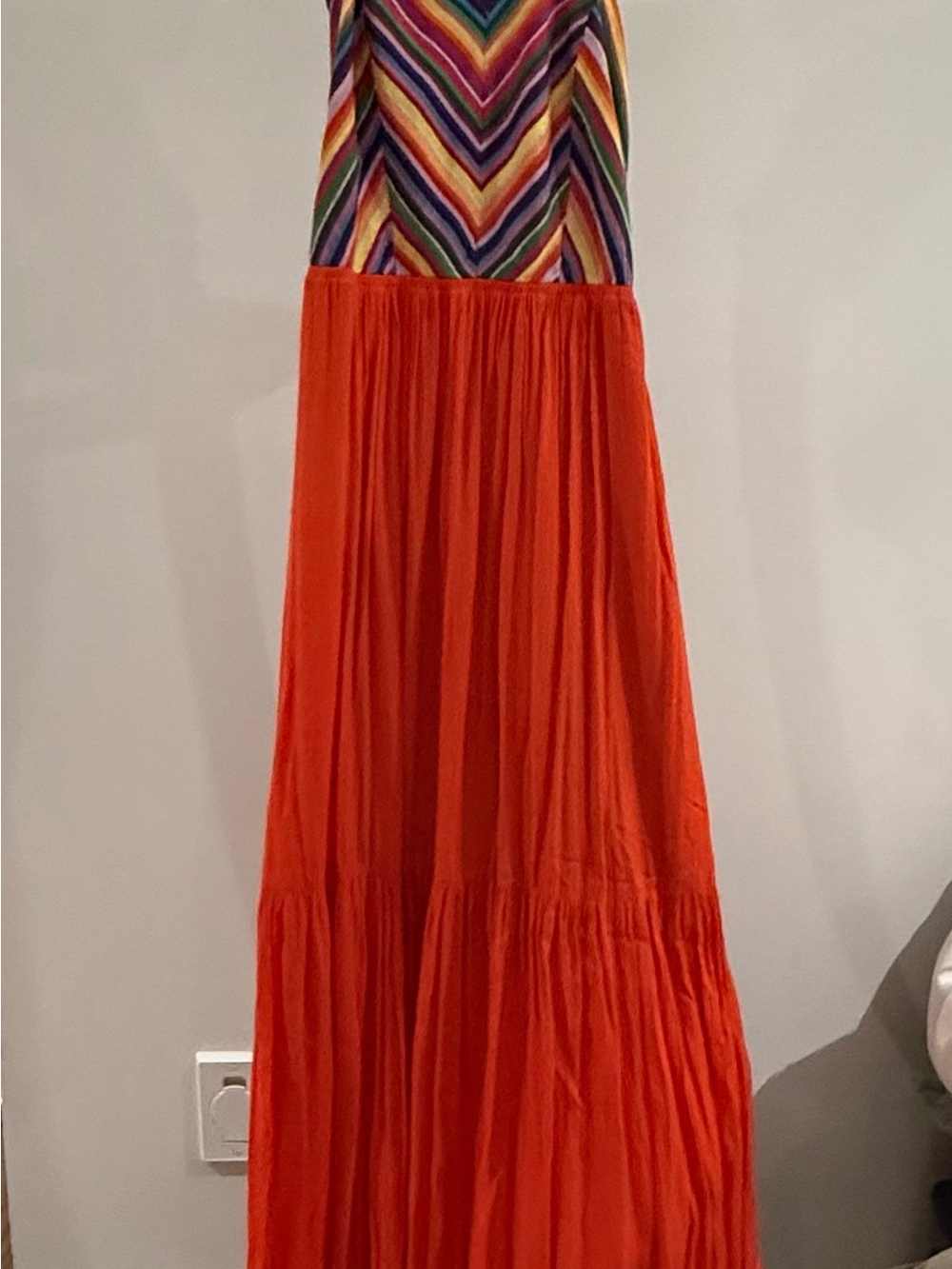 Strapless Multicolor Maxi Dress